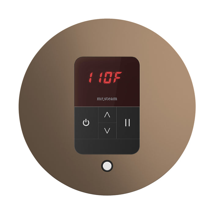 iTempo Round Steam Shower Control and Steamhead in Nouveau Bronze