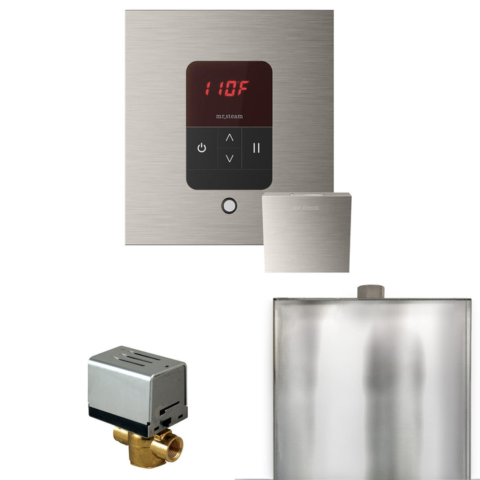 Basic Butler Steam Shower Control Package with Square iTempo Control and Steamhead in Brushed Nickel
