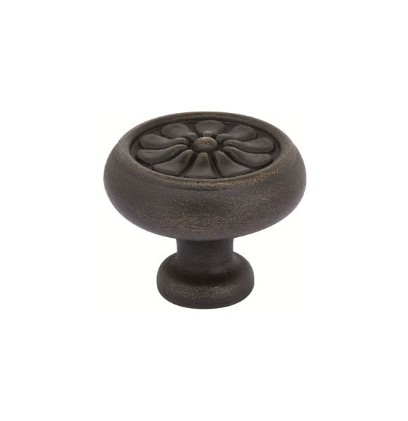 Tuscany Bronze Petal Wardrobe Knob, 1-3/4"