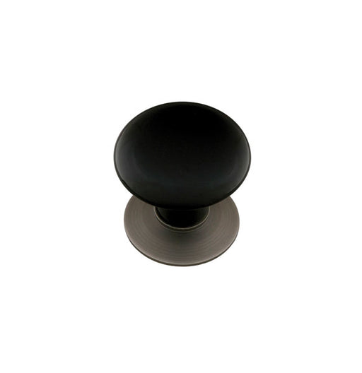 Porcelain Wardrobe Knob, Ebony, 1-3/4"