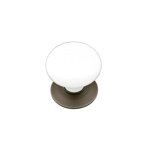 Porcelain Wardrobe Knob, Ice White, 1-3/4"