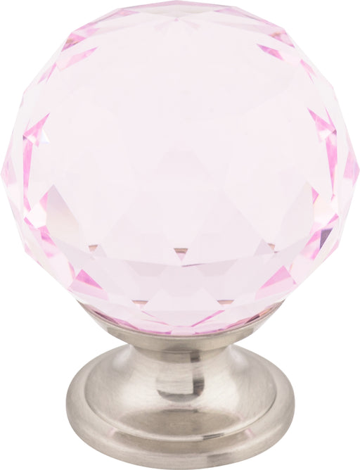 Pink Crystal Knob 1 3/8 Inch