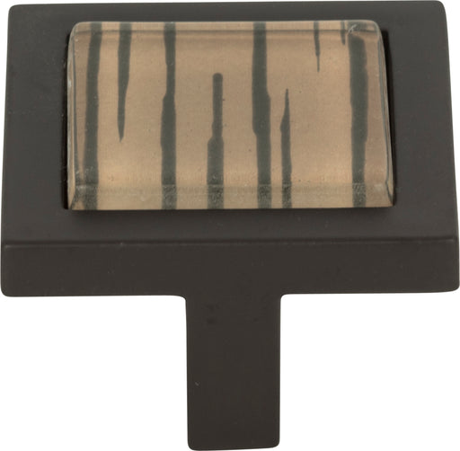 Spa Brown Tiger Square Knob 1 3/8 Inch