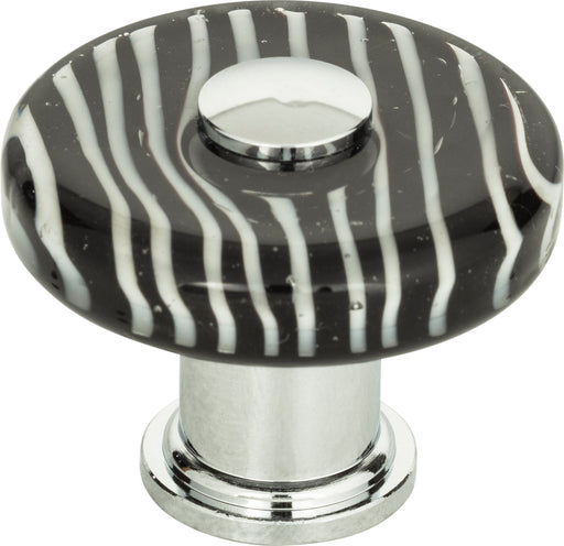 Zebra Glass Round Knob 1 1/2 Inch