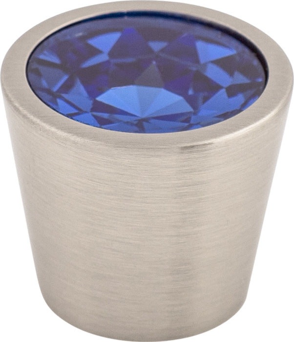 Blue Crystal Center Knob 13/16 Inch