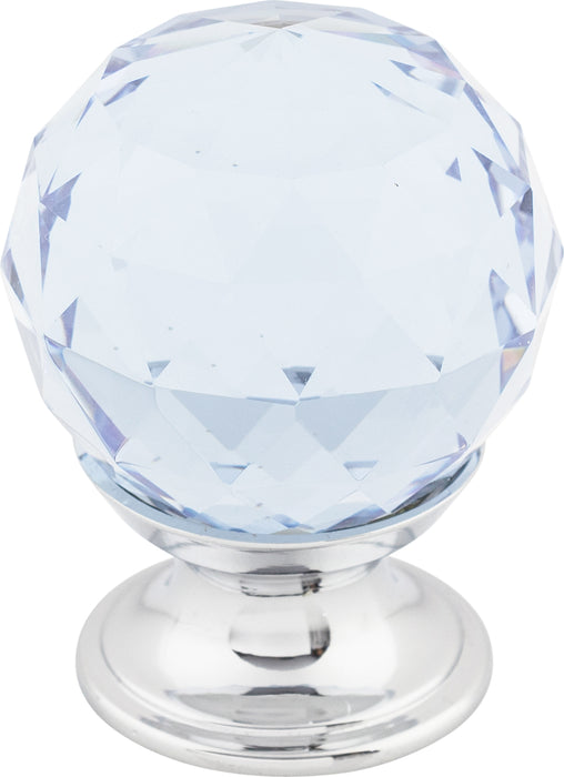 Light Blue Crystal Knob 1 1/8 Inch
