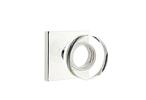 Privacy Set, Modern Square Rosette, Modern Disc Crystal Knob, Oil Rubbed Bronze