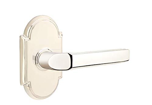 Emtek Dummy Set, Style 8 Rosette, Milano Lever, Polished Nickel