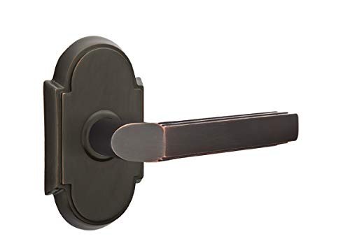 Emtek Dummy Set, Style 8 Rosette, Milano Lever, Polished Nickel