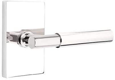 Emtek Privacy Set, CF Mechanism, Modern Rectangular Rosette, Myles Lever, Satin Brass