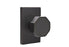 Emtek Privacy Set, Modern Rectangle Rosette, Octagon Knob (Flat Black)