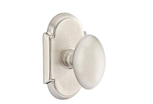 Emtek Privacy Set, Style 8 Rosette, Egg Knob, Unlacquered Brass US3NL