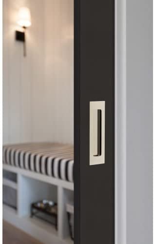 Emtek, Modern Rectangular, Flush Pull, 2" x 10", Flat Black