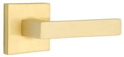 EMTEK Square Rosette Dummy, Pair with Matching Finish Dumont Lever - Choice of 7 Finishes - 5050DTUS10B - Oil Rubbed Bronze (US10B)