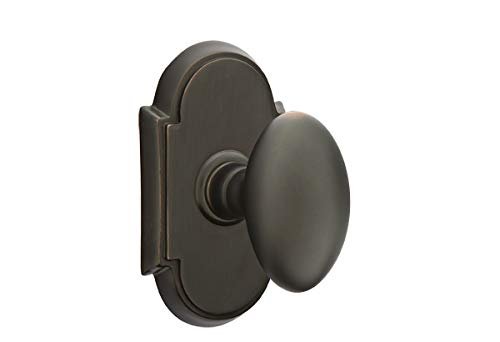 Emtek Privacy Set, Style 8 Rosette, Egg Knob, Unlacquered Brass US3NL