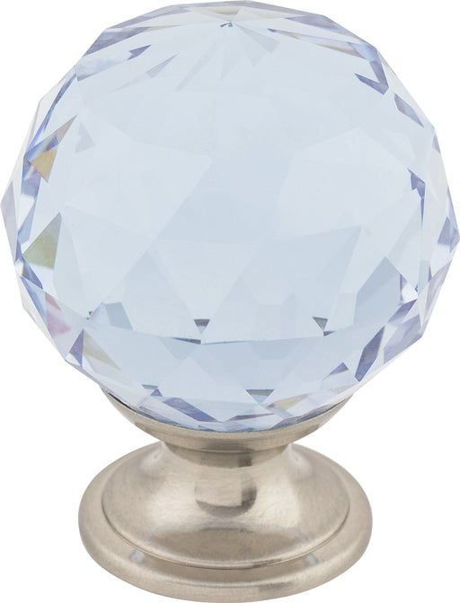 Light Blue Crystal Knob 1 3/8 Inch