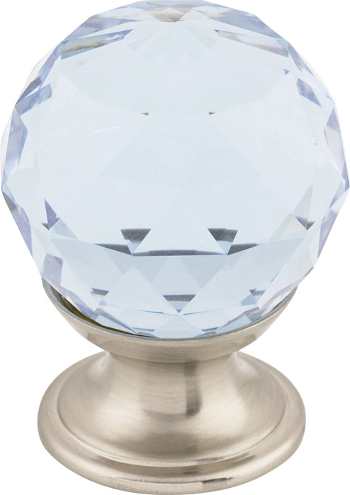 Light Blue Crystal Knob 1 1/8 Inch