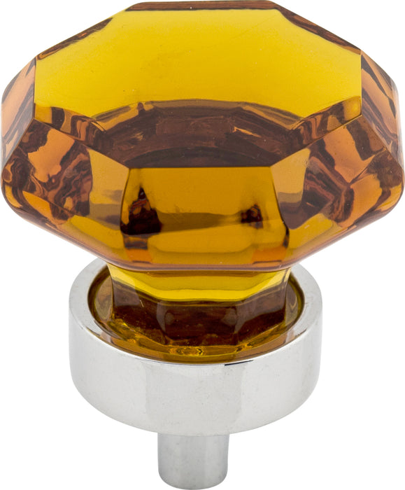 Wine Octagon Crystal Knob 1 3/8 Inch