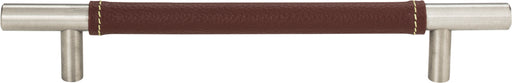 Zanzibar Brown Leather Pull 6 5/16 Inch (c-c)